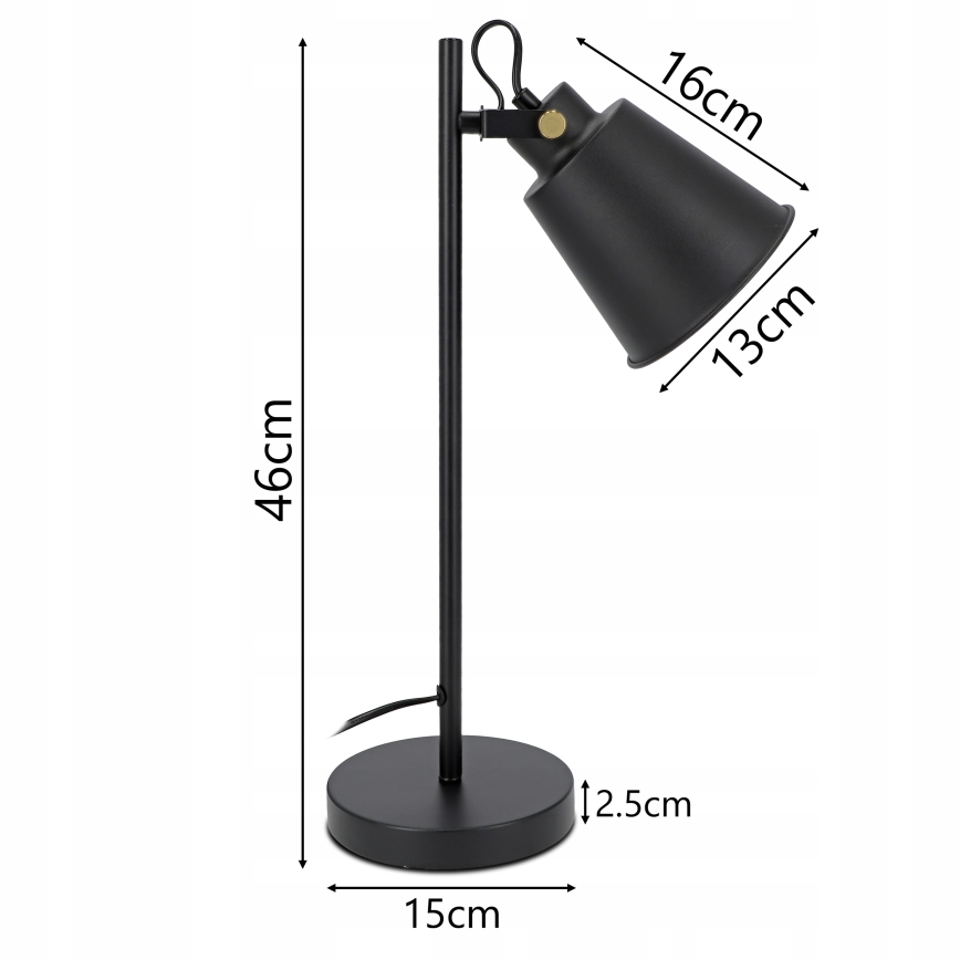 Stolní lampa 1xE27/40W/230V černá