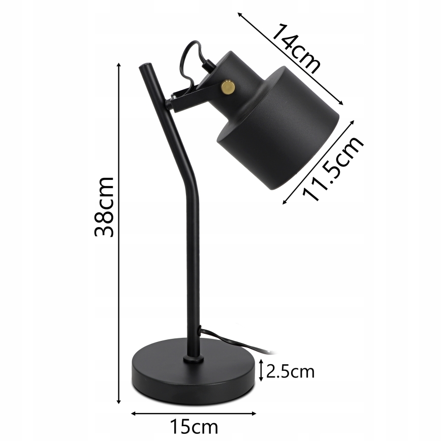 Stolní lampa 1xE27/40W/230V černá
