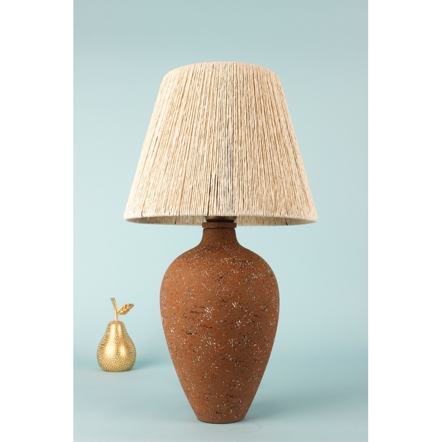 Stolní lampa 1xE27/40W/230V hnědá/krémová
