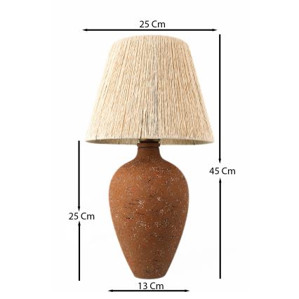 Stolní lampa 1xE27/40W/230V hnědá/krémová