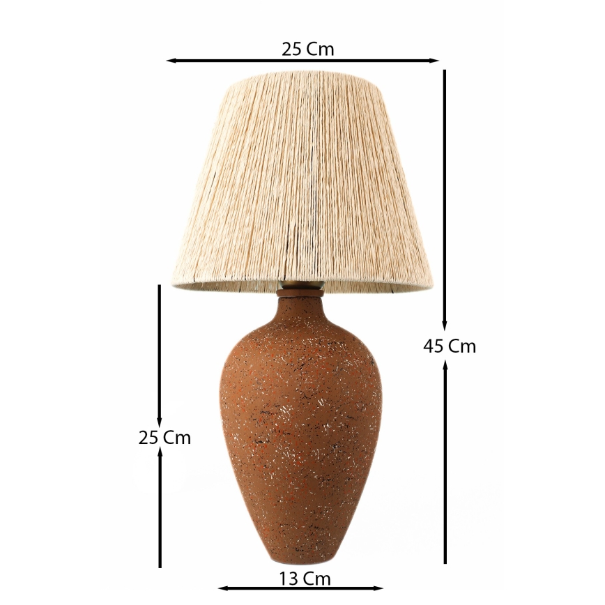 Stolní lampa 1xE27/40W/230V hnědá/krémová