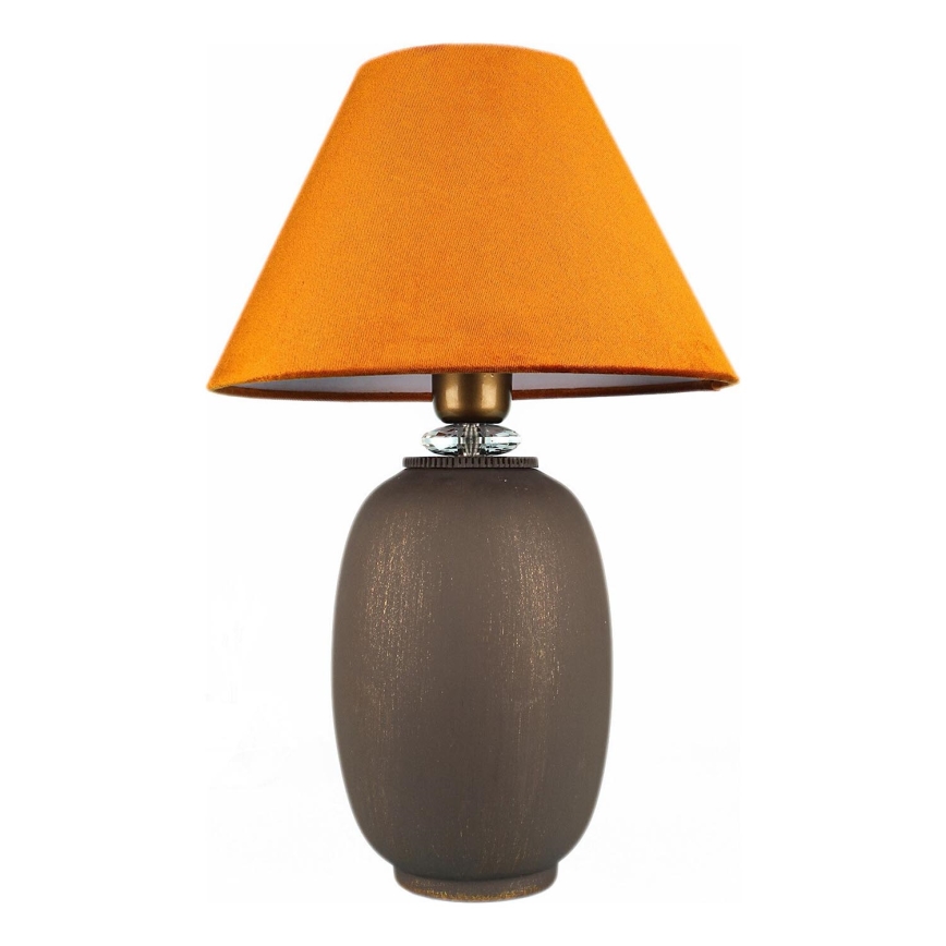 Stolní lampa 1xE27/40W/230V hnědá/oranžová