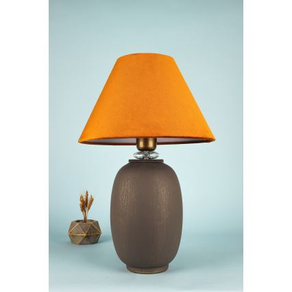 Stolní lampa 1xE27/40W/230V hnědá/oranžová