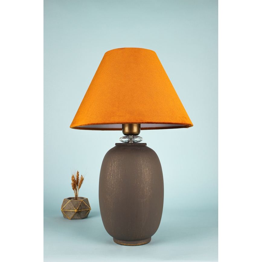 Stolní lampa 1xE27/40W/230V hnědá/oranžová