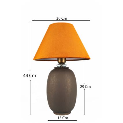 Stolní lampa 1xE27/40W/230V hnědá/oranžová