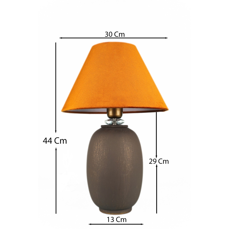 Stolní lampa 1xE27/40W/230V hnědá/oranžová