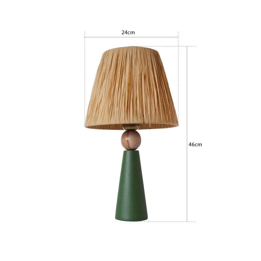 Stolní lampa 1xE27/40W/230V hnědá/zelená