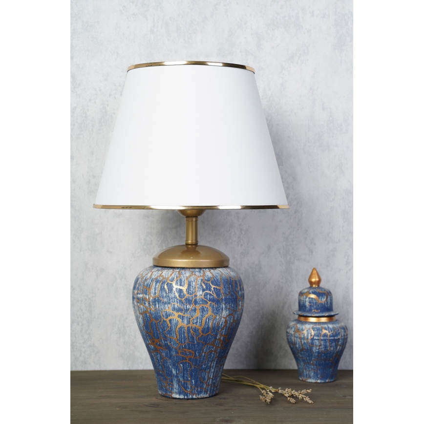 Stolní lampa 1xE27/40W/230V modrá/zlatá