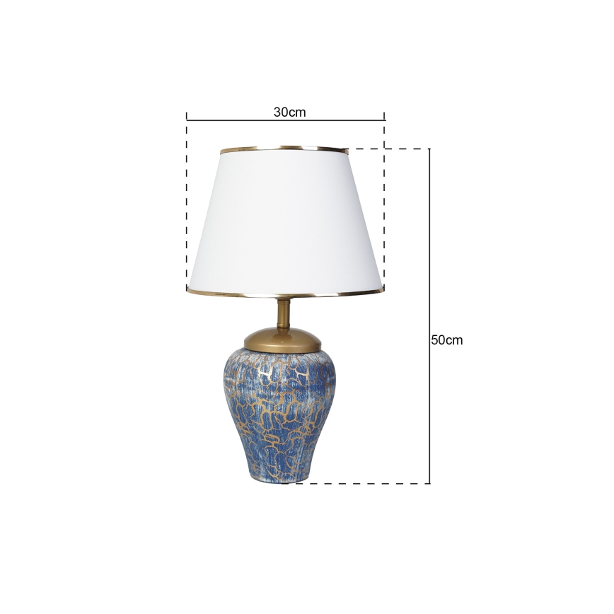 Stolní lampa 1xE27/40W/230V modrá/zlatá
