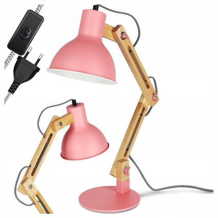 Stolní lampa 1xE27/40W/230V růžová