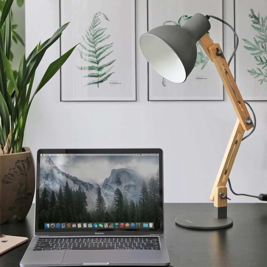 Stolní lampa 1xE27/40W/230V šedá