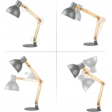 Stolní lampa 1xE27/40W/230V šedá