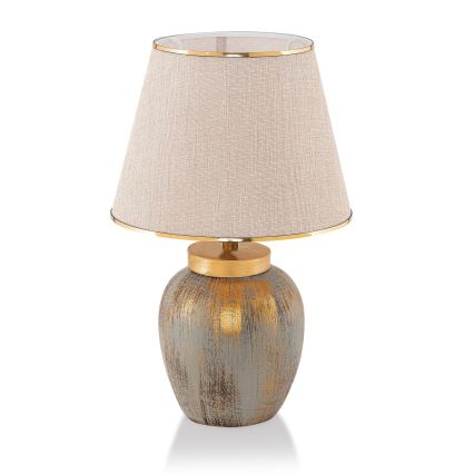 Stolní lampa 1xE27/40W/230V zlatá/béžová