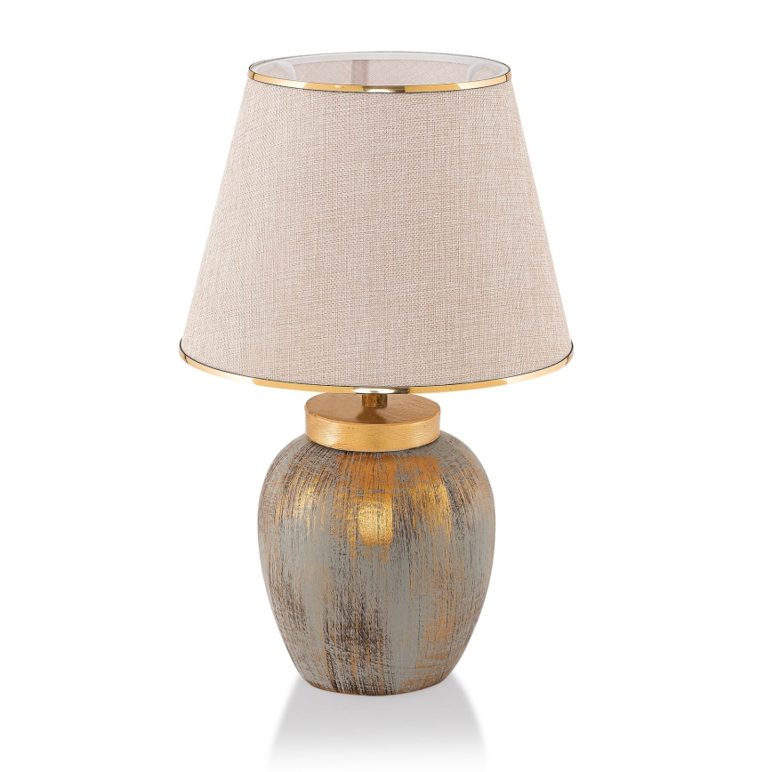 Stolní lampa 1xE27/40W/230V zlatá/béžová