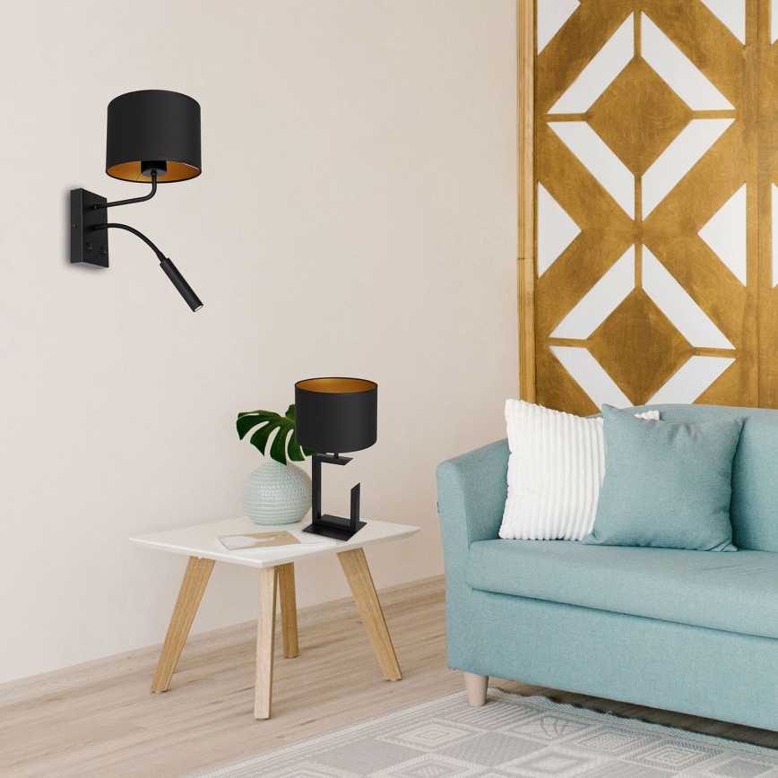 Stolní lampa 1xE27/60W/230V 45 cm černá/zlatá