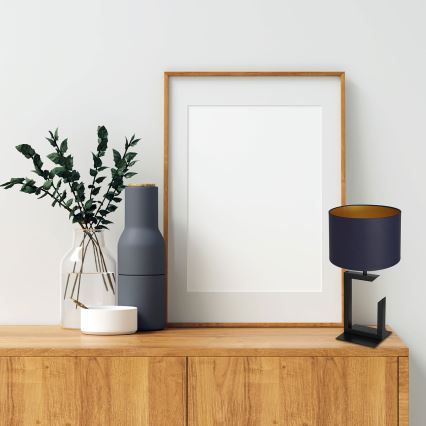 Stolní lampa 1xE27/60W/230V 45 cm modrá/zlatá