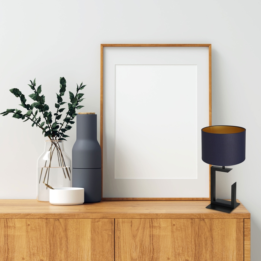 Stolní lampa 1xE27/60W/230V 45 cm modrá/zlatá