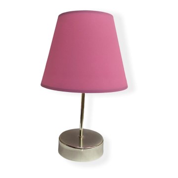 Stolní lampa 1xE27/60W/230V růžová/lesklý chrom