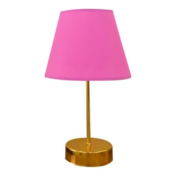 Stolní lampa 1xE27/60W/230V růžová/měděná