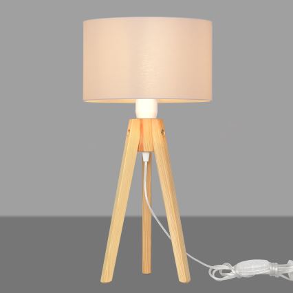 Stolní lampa ALBA 1xE27/15W/230V bílá/borovice