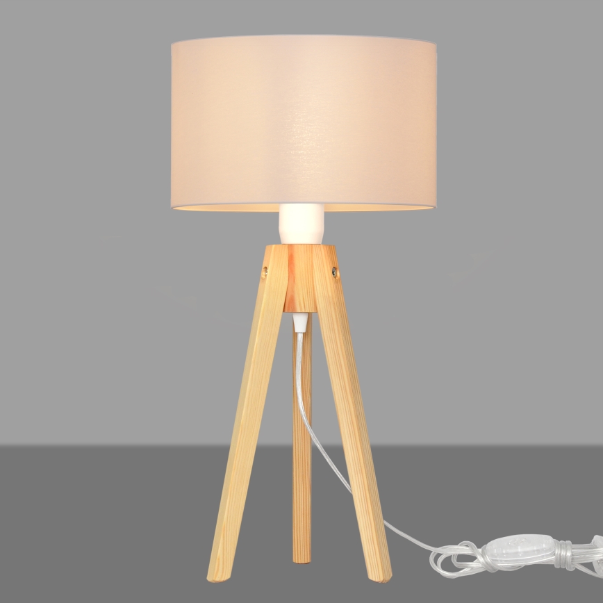 Stolní lampa ALBA 1xE27/15W/230V bílá/borovice