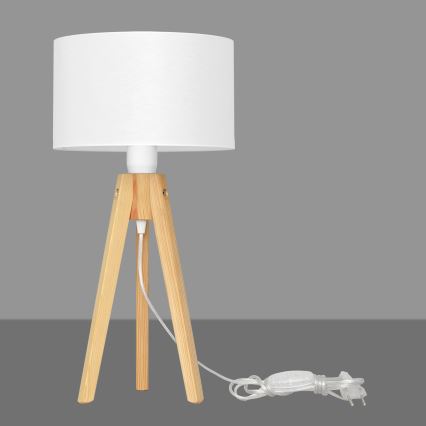 Stolní lampa ALBA 1xE27/15W/230V bílá/borovice