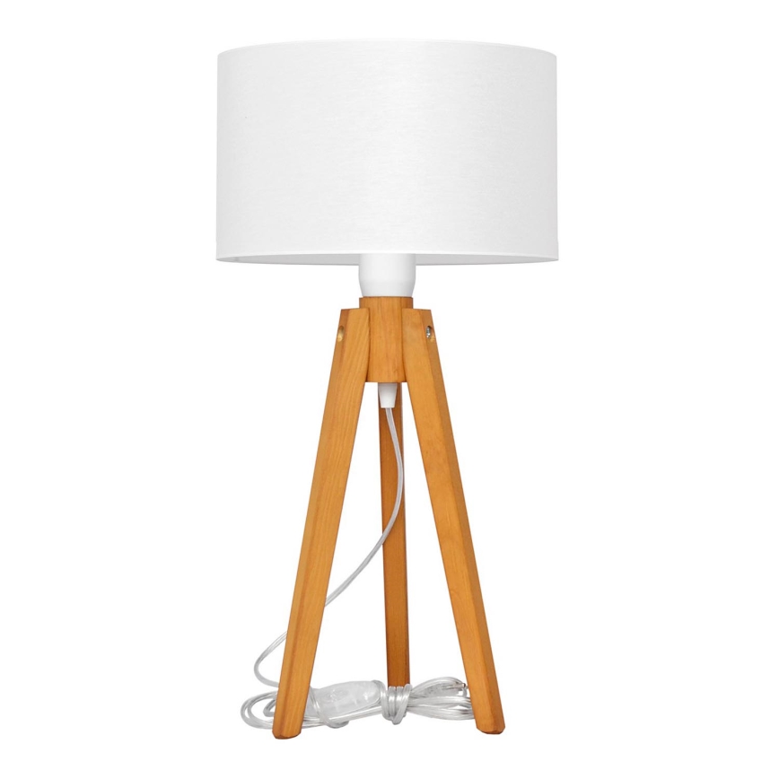 Stolní lampa ALBA 1xE27/15W/230V bílá/dub