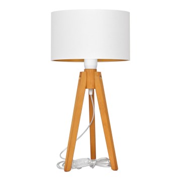 Stolní lampa ALBA 1xE27/15W/230V bílá/zlatá/dub