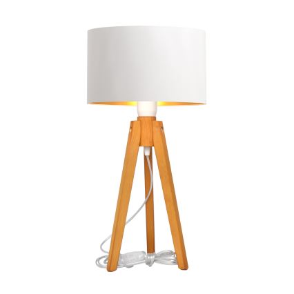 Stolní lampa ALBA 1xE27/15W/230V bílá/zlatá/dub