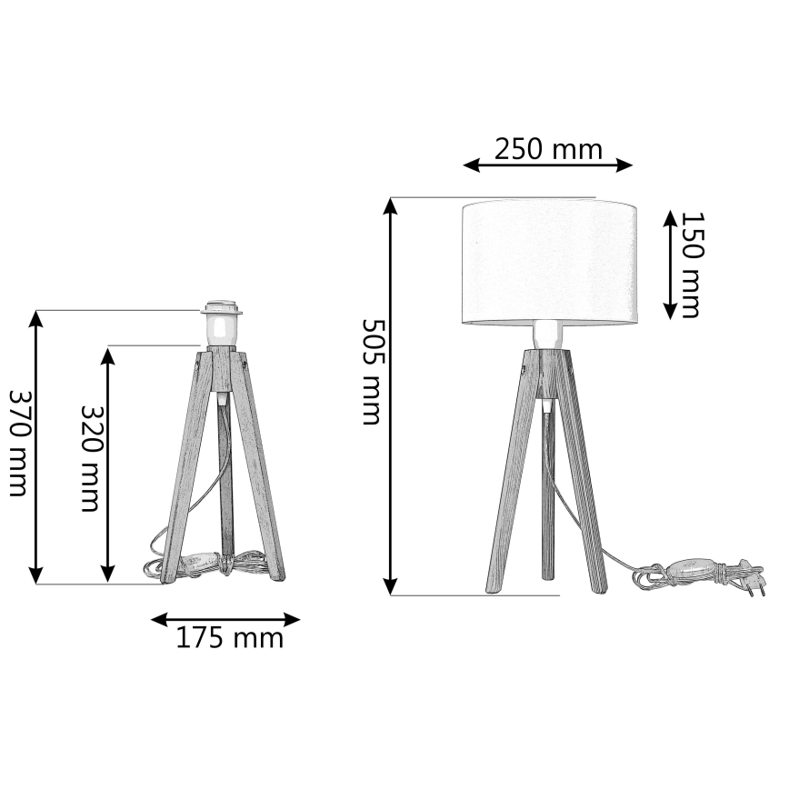 Stolní lampa ALBA 1xE27/15W/230V černá/dub