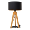 Stolní lampa ALBA 1xE27/15W/230V černá/zlatá/dub