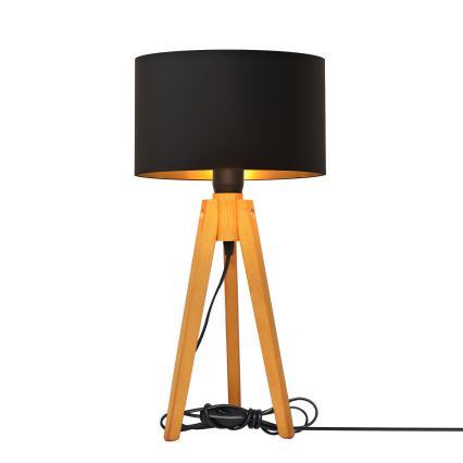 Stolní lampa ALBA 1xE27/15W/230V černá/zlatá/dub