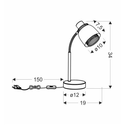 Stolní lampa ALEKSANDRIA 1xE14/40W/230V černá/zlatá