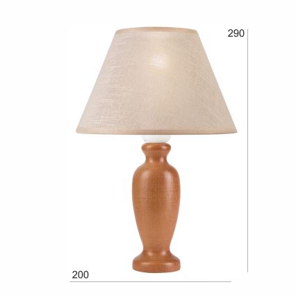 Stolní lampa AMFORA 1xE27/60W/230V hnědá/buk