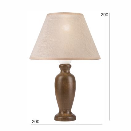 Stolní lampa AMFORA 1xE27/60W/230V tmavě hnědá/buk