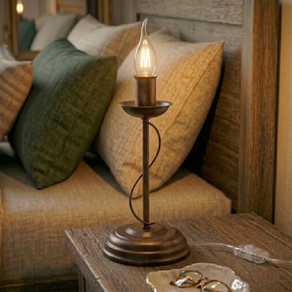 Stolní lampa ANTON 1xE14/60W/230V bronzová