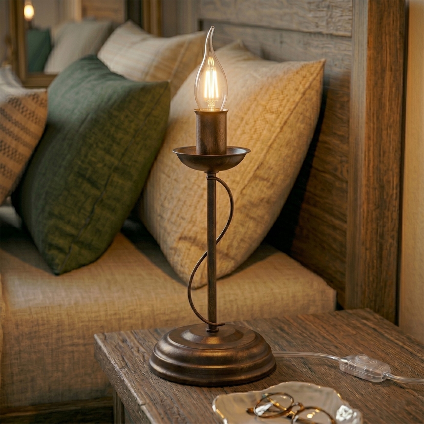 Stolní lampa ANTON 1xE14/60W/230V bronzová