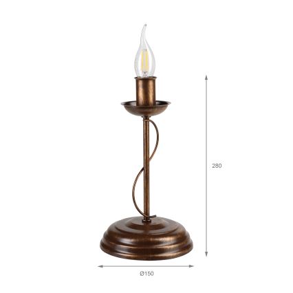 Stolní lampa ANTON 1xE14/60W/230V bronzová