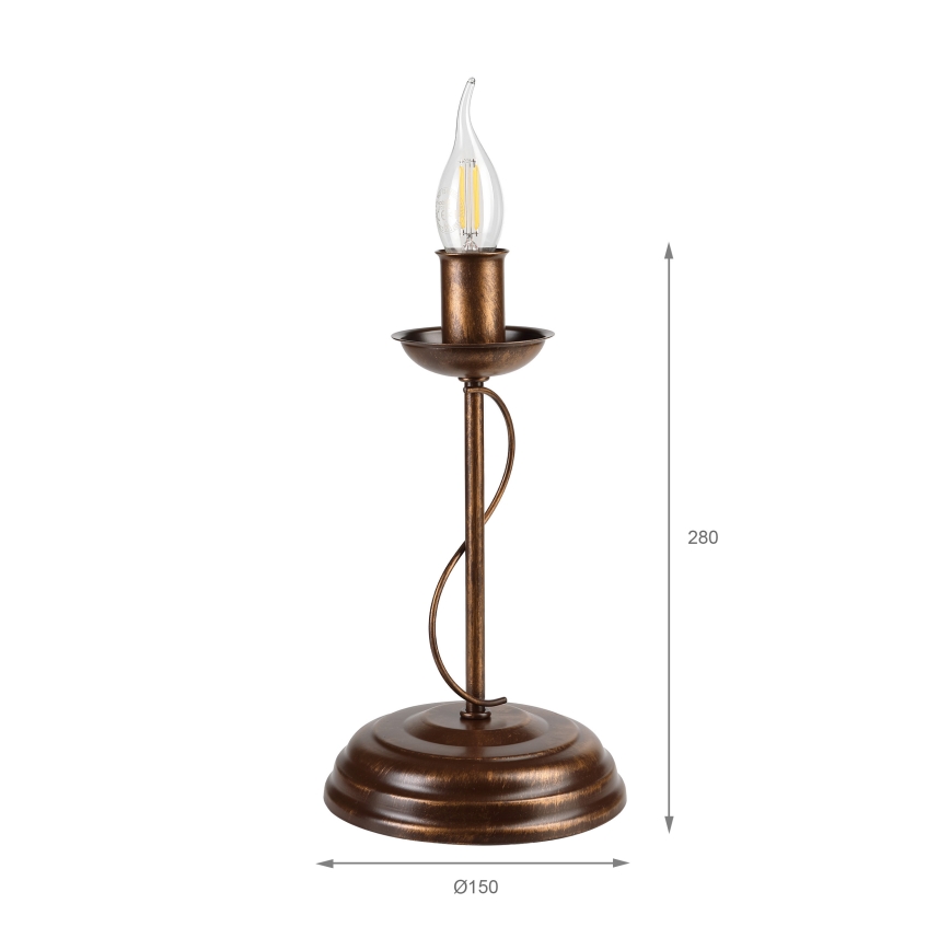 Stolní lampa ANTON 1xE14/60W/230V bronzová