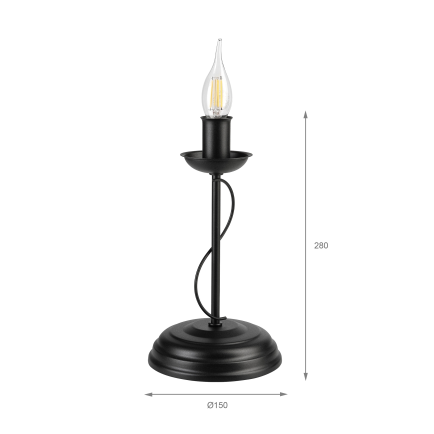 Stolní lampa ANTON 1xE14/60W/230V černá