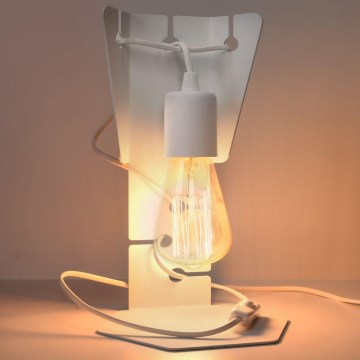 Stolní lampa ARBY 1xE27/60W/230V bílá