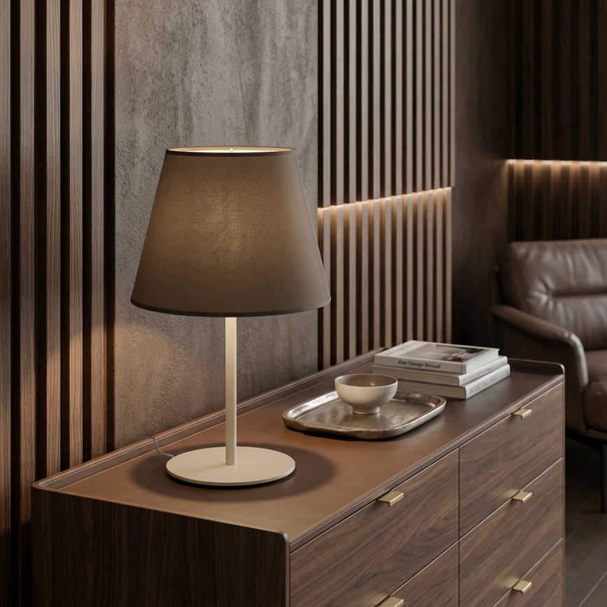 Stolní lampa ARDEN 1xE27/15W/230V béžová/hnědá