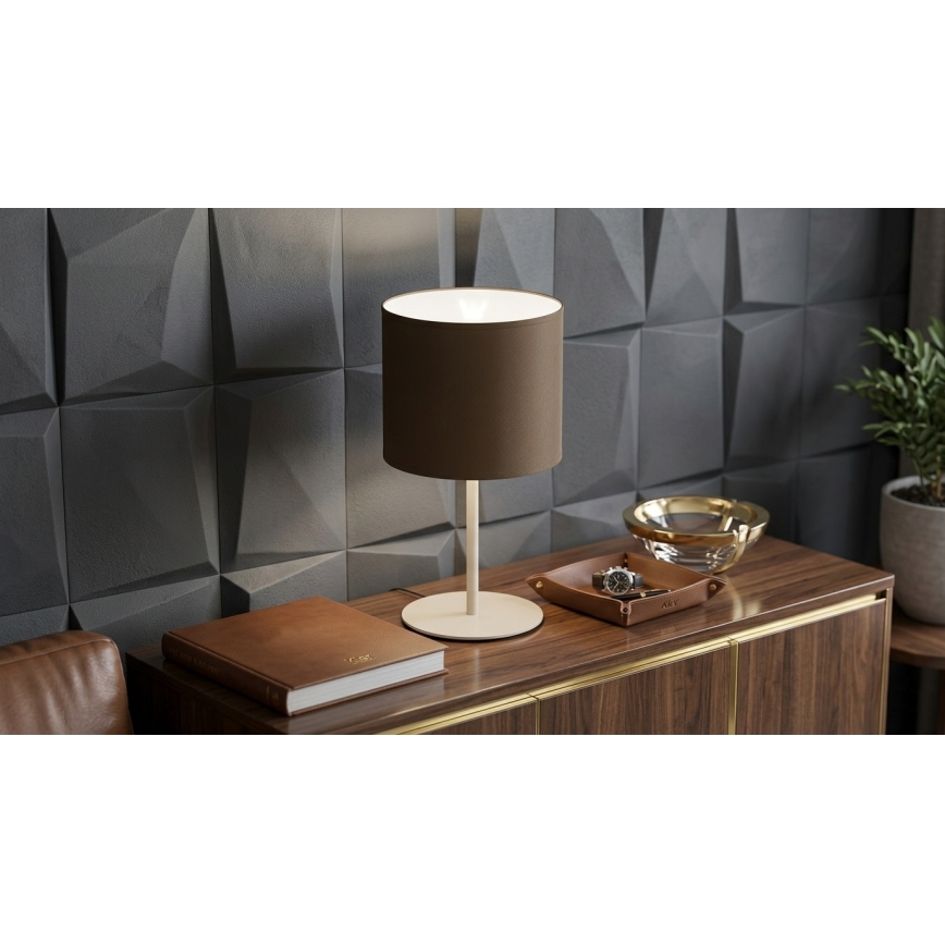 Stolní lampa ARDEN 1xE27/15W/230V béžová/hnědá