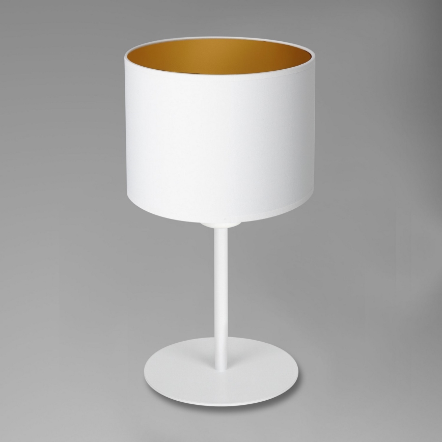 Stolní lampa ARDEN 1xE27/60W/230V pr. 18 cm bílá/zlatá