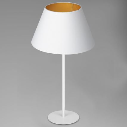 Stolní lampa ARDEN 1xE27/60W/230V pr. 30 cm bílá/zlatá