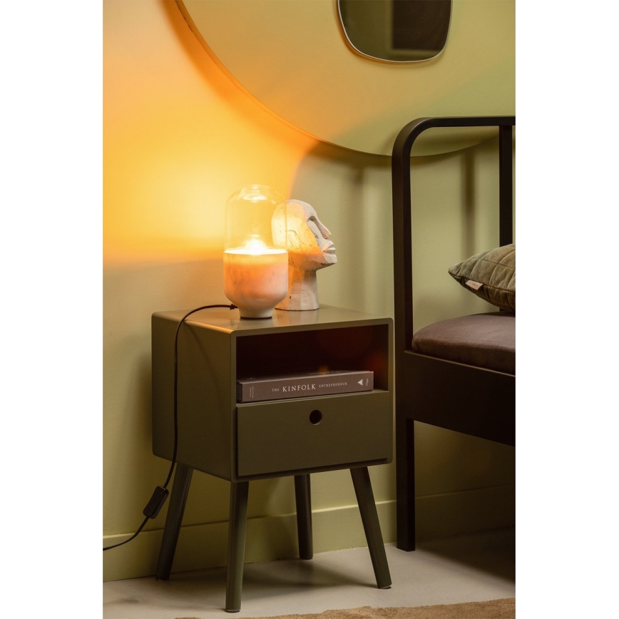 Stolní lampa ASEL 1xE27/25W/230V mramor bílá