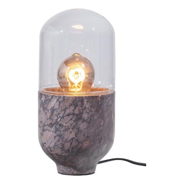 Stolní lampa ASEL 1xE27/25W/230V mramor šedá/hnědá