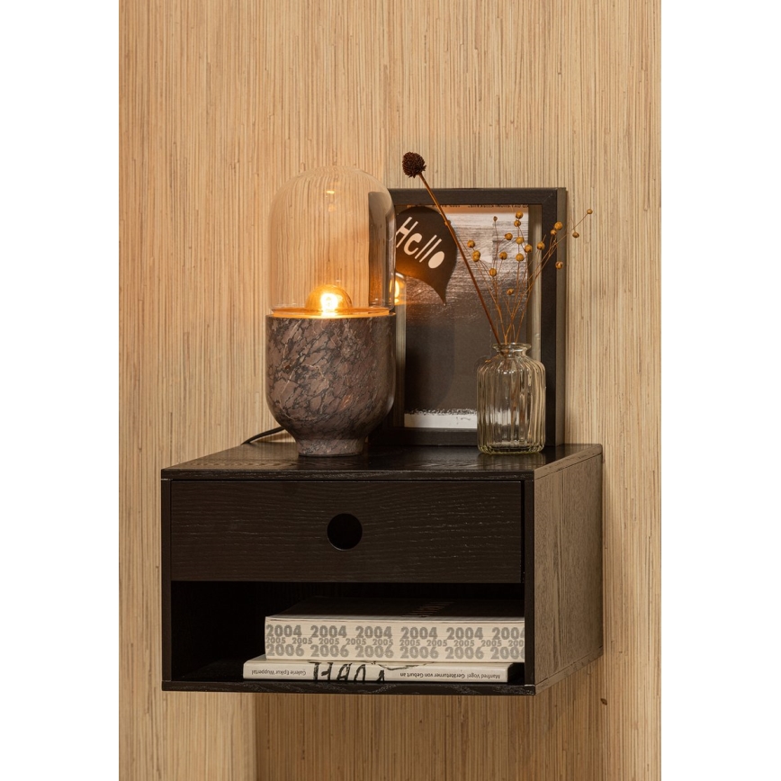 Stolní lampa ASEL 1xE27/25W/230V mramor šedá/hnědá