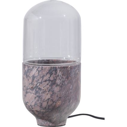 Stolní lampa ASEL 1xE27/25W/230V mramor šedá/hnědá