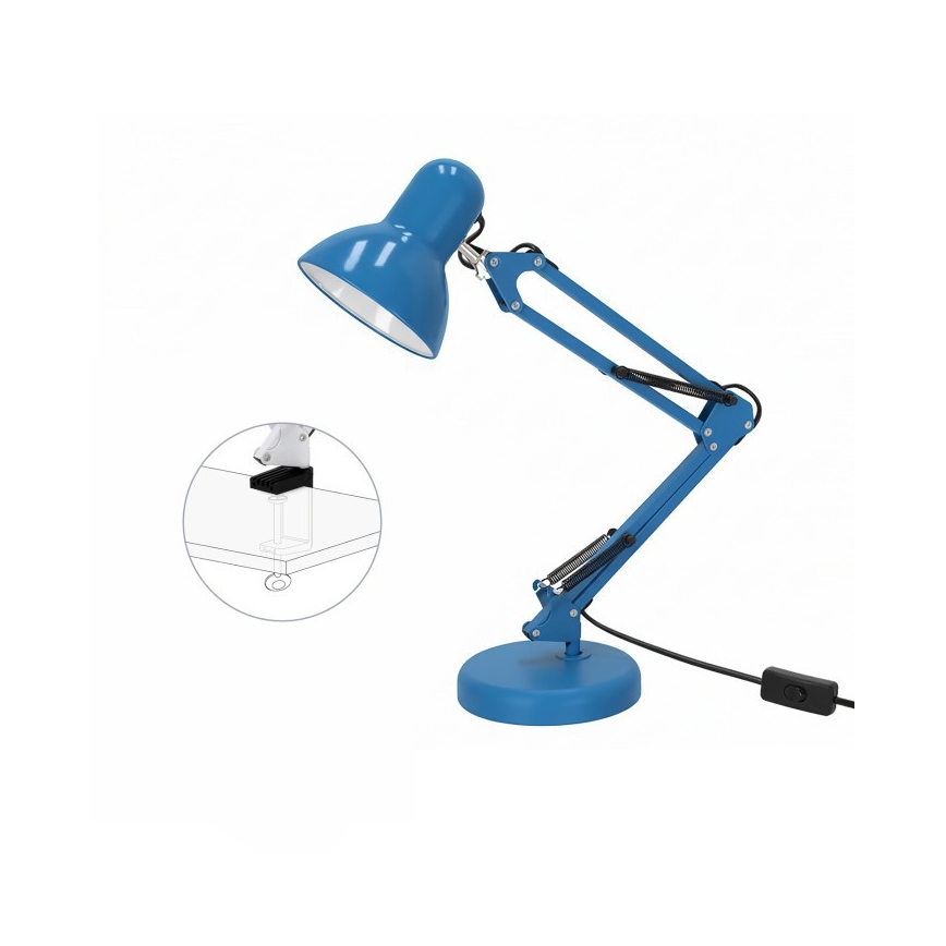 Stolní lampa AURIQ 1xE27/60W/230V modrá